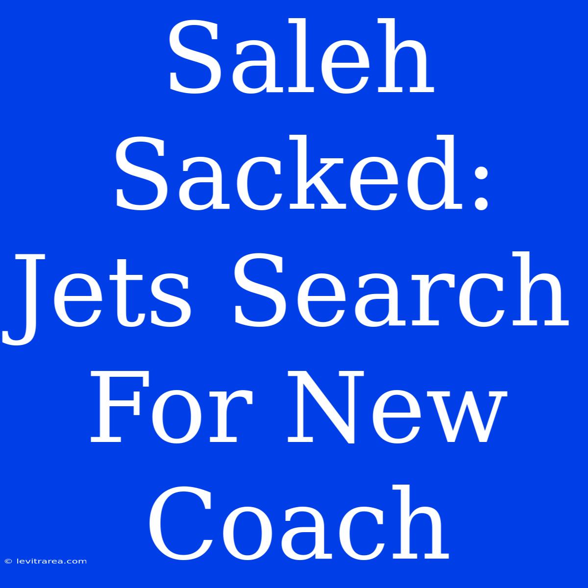 Saleh Sacked: Jets Search For New Coach