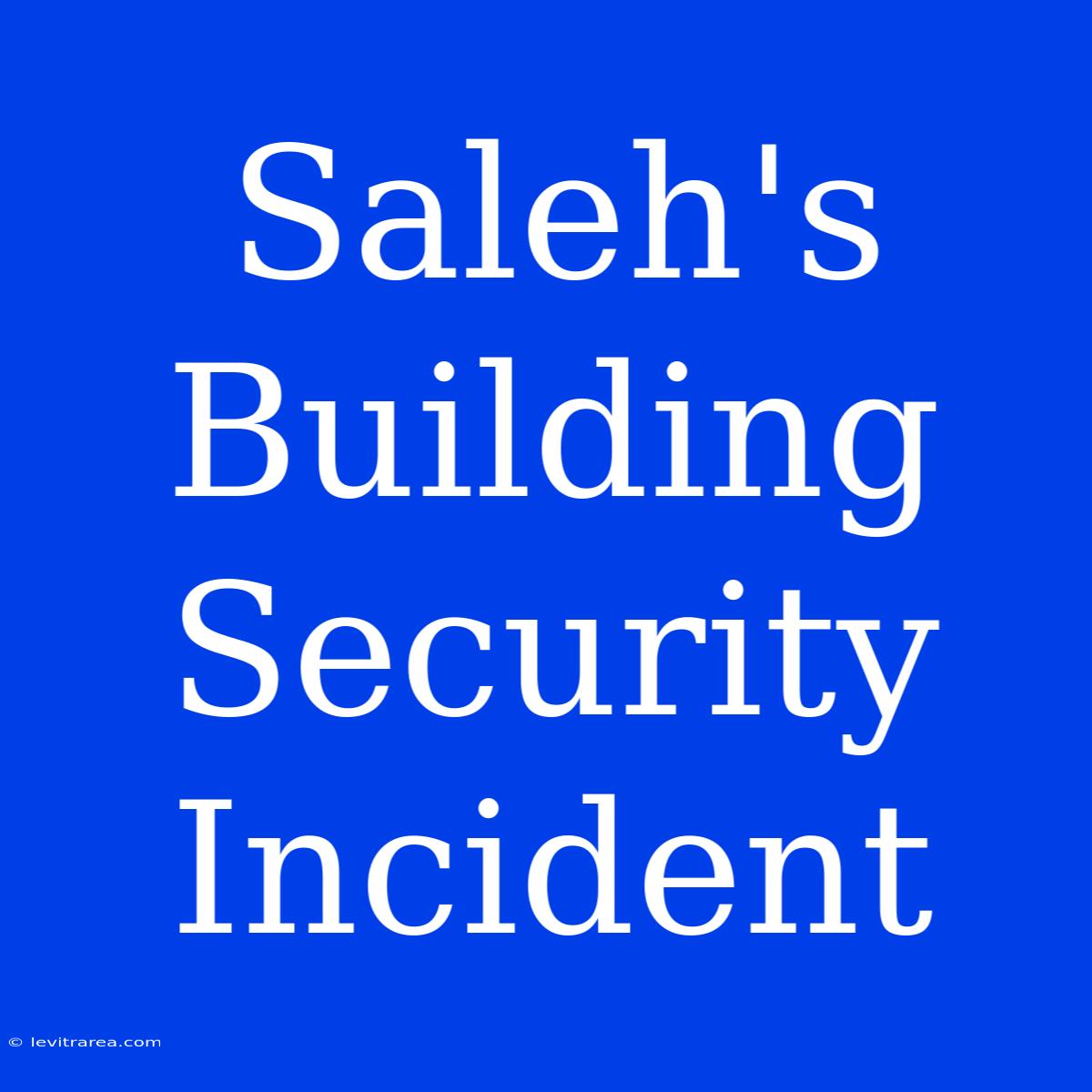 Saleh's Building Security Incident 