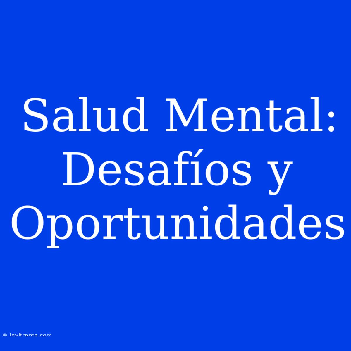 Salud Mental: Desafíos Y Oportunidades