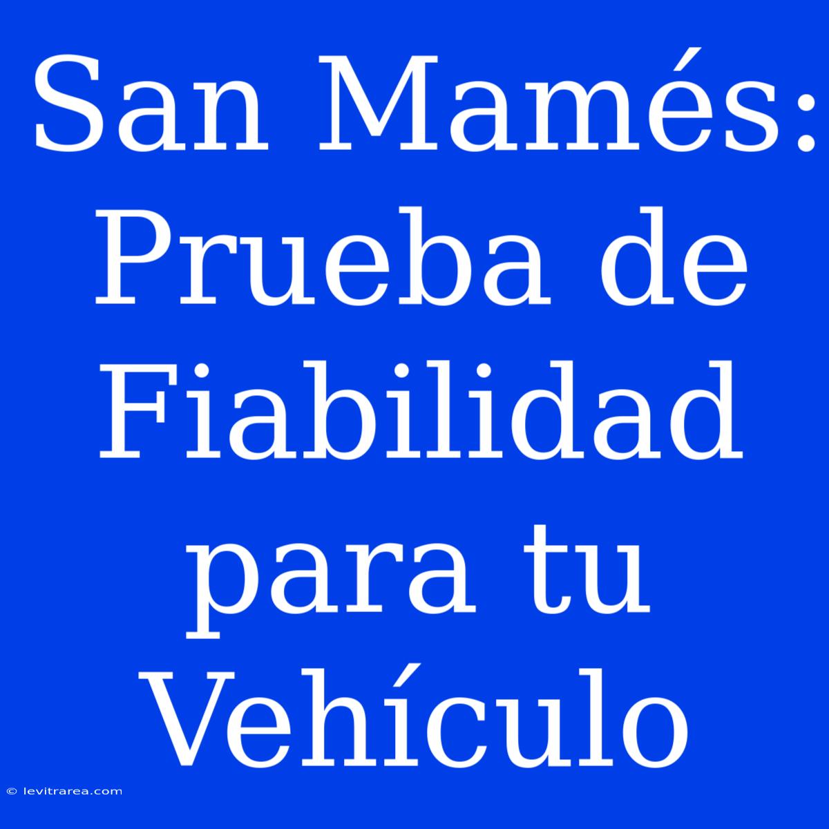 San Mamés: Prueba De Fiabilidad Para Tu Vehículo