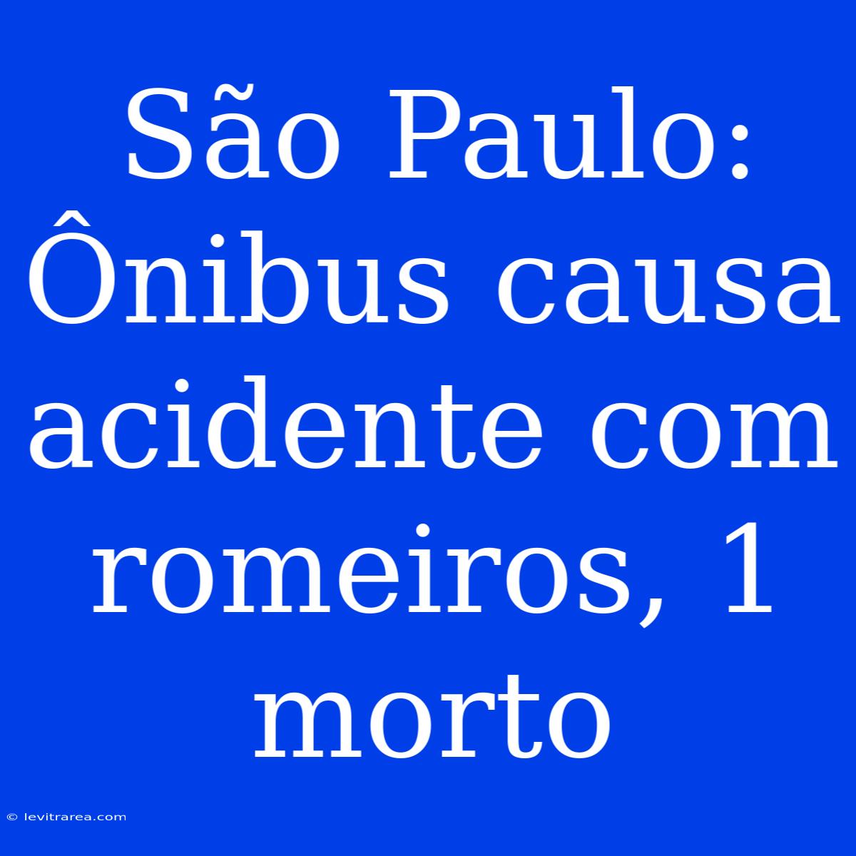 São Paulo: Ônibus Causa Acidente Com Romeiros, 1 Morto