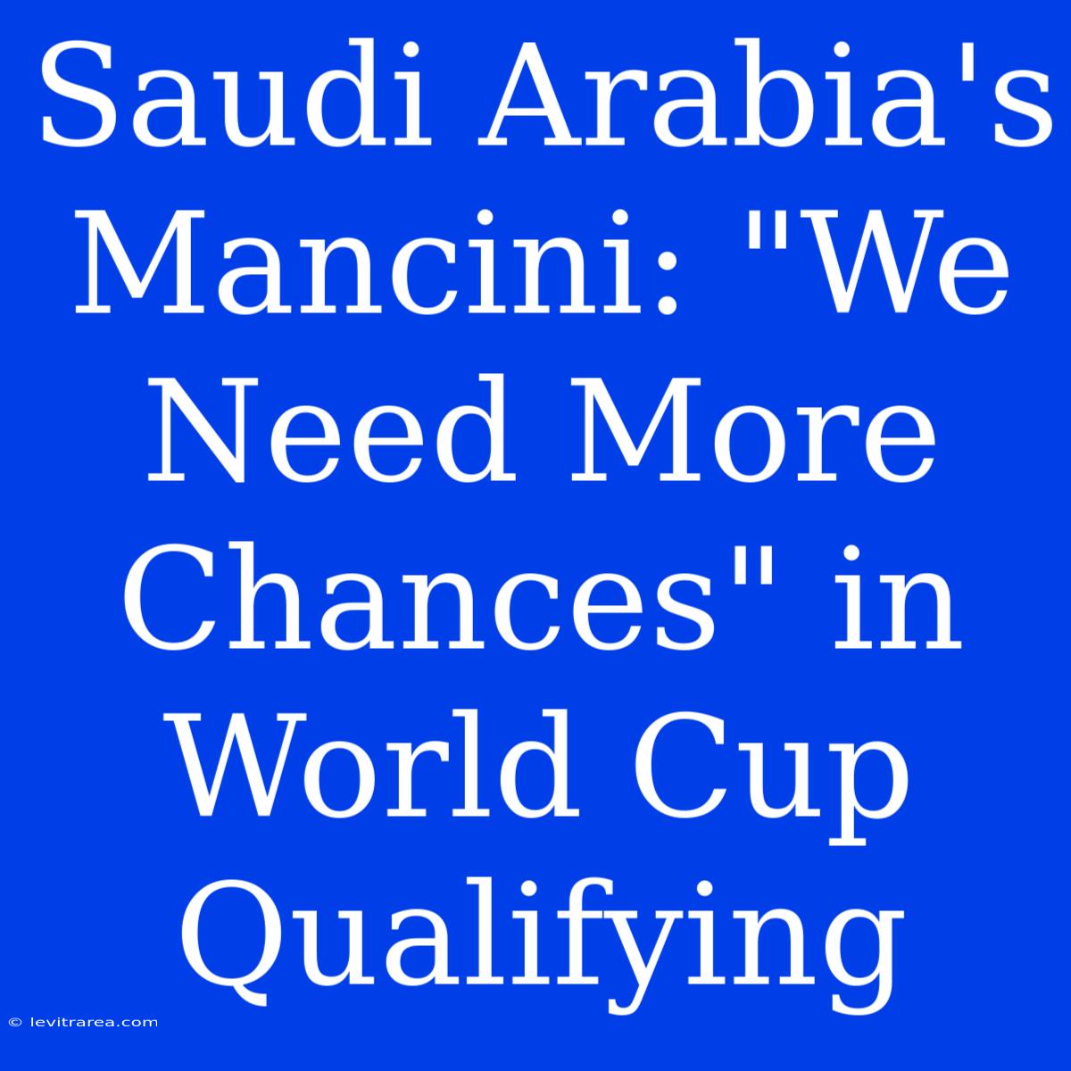 Saudi Arabia's Mancini: 