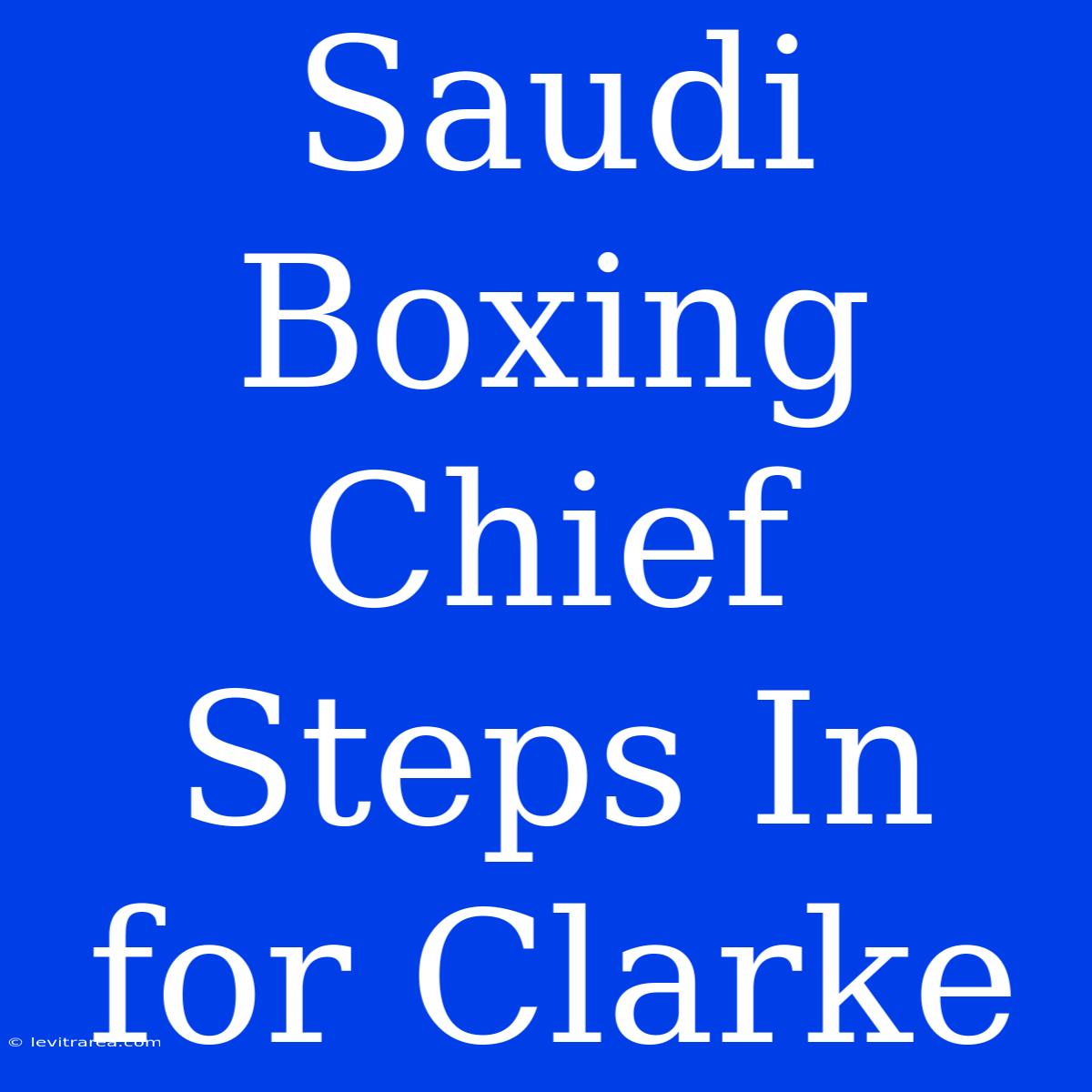 Saudi Boxing Chief Steps In For Clarke