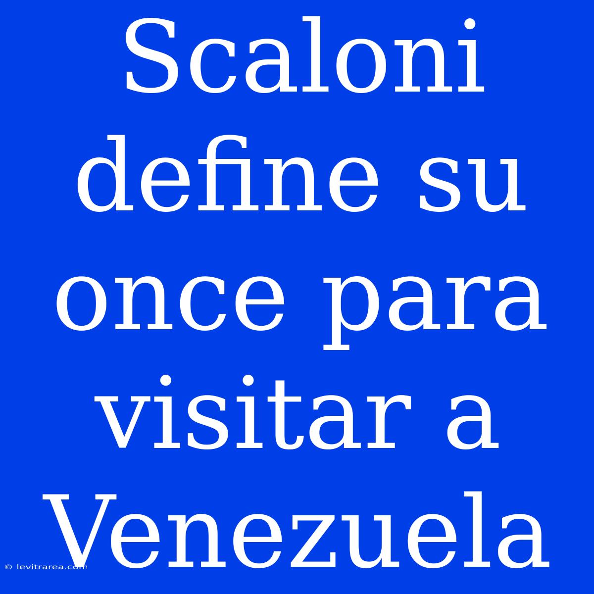 Scaloni Define Su Once Para Visitar A Venezuela