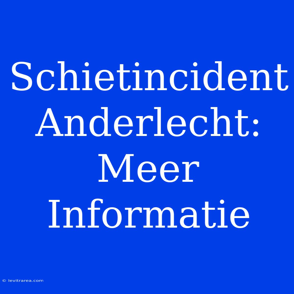 Schietincident Anderlecht: Meer Informatie