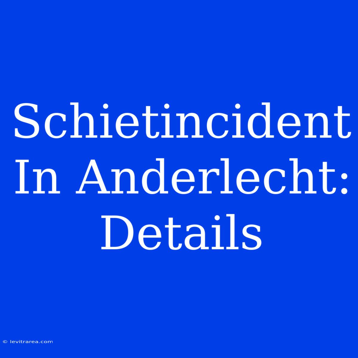 Schietincident In Anderlecht: Details