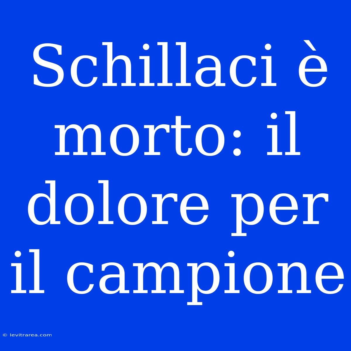 Schillaci È Morto: Il Dolore Per Il Campione