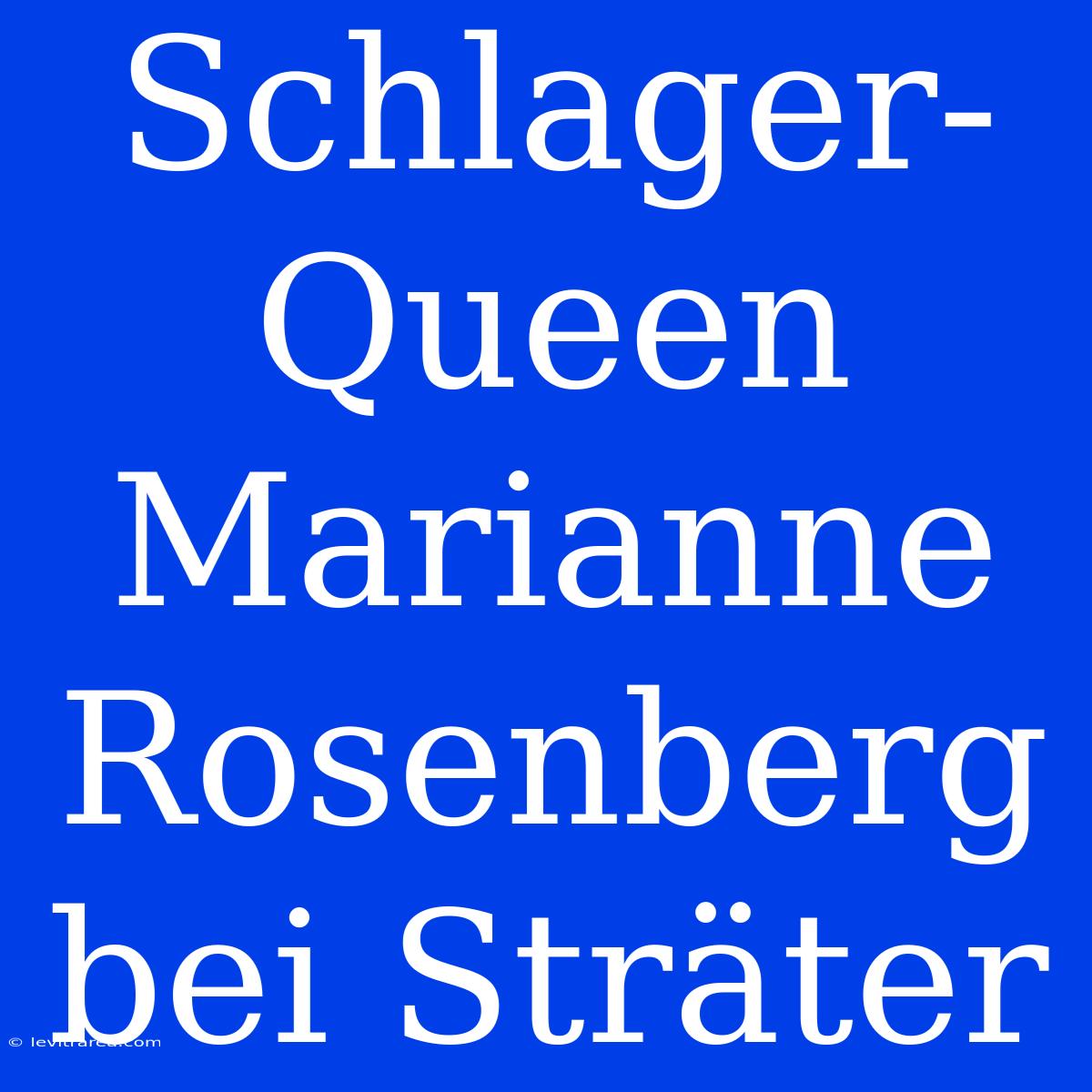 Schlager-Queen Marianne Rosenberg Bei Sträter