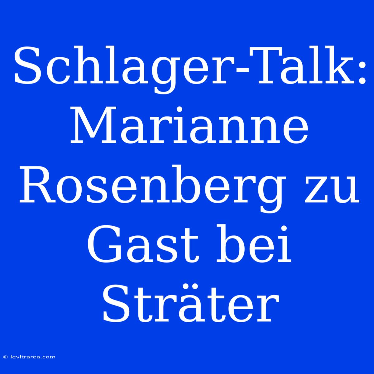 Schlager-Talk: Marianne Rosenberg Zu Gast Bei Sträter