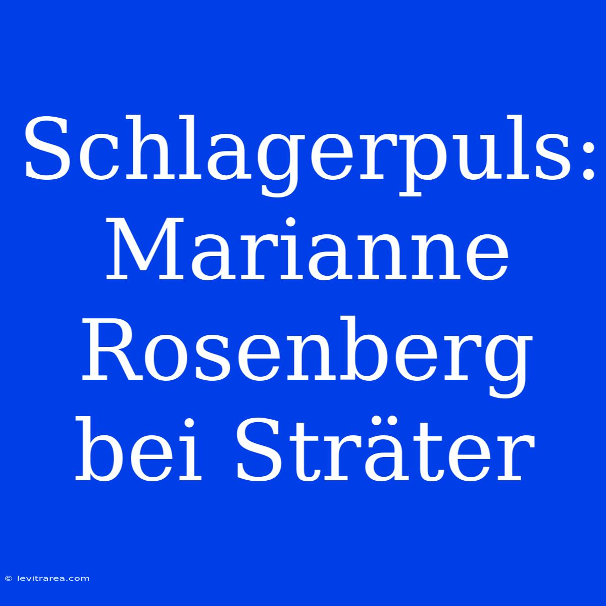 Schlagerpuls: Marianne Rosenberg Bei Sträter