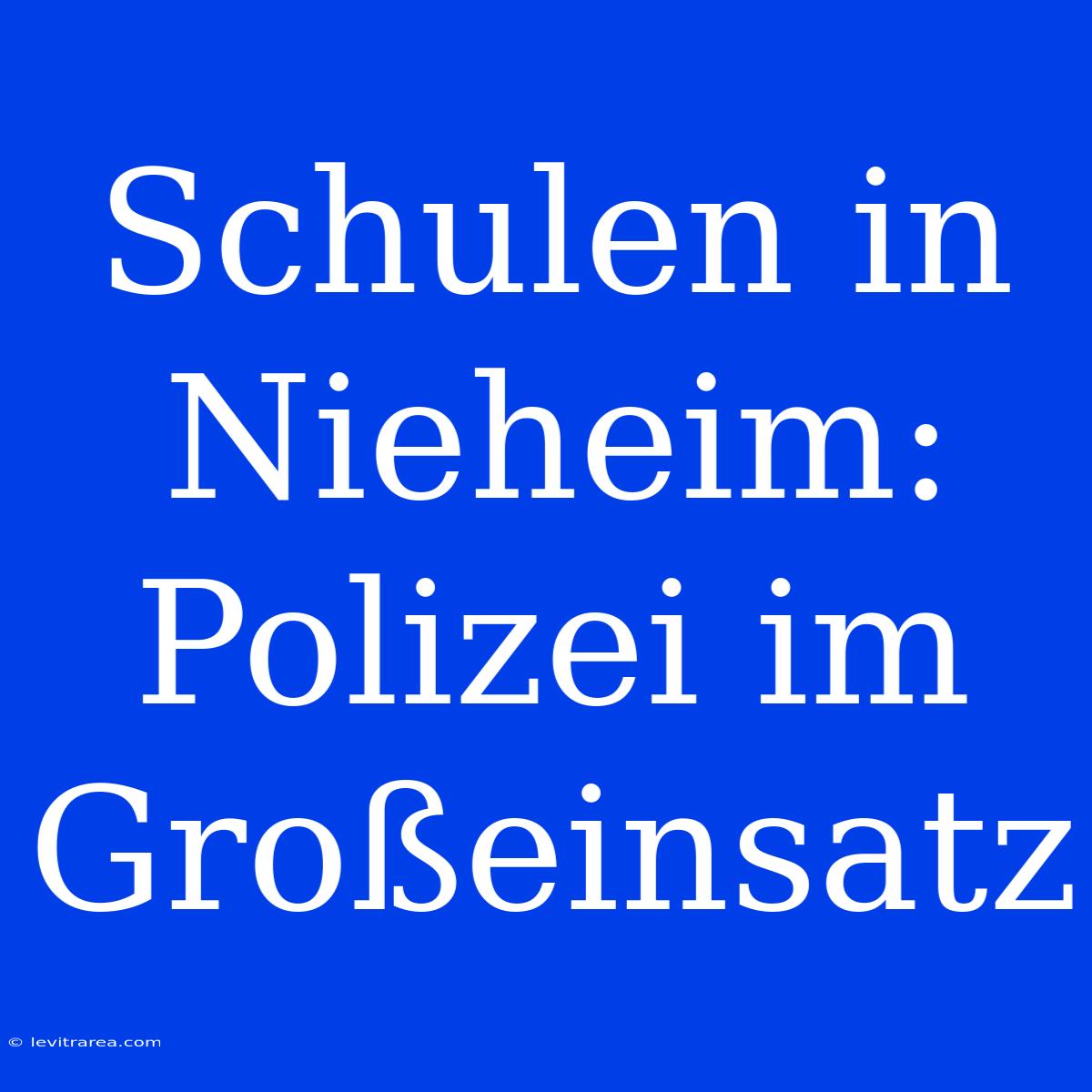 Schulen In Nieheim: Polizei Im Großeinsatz