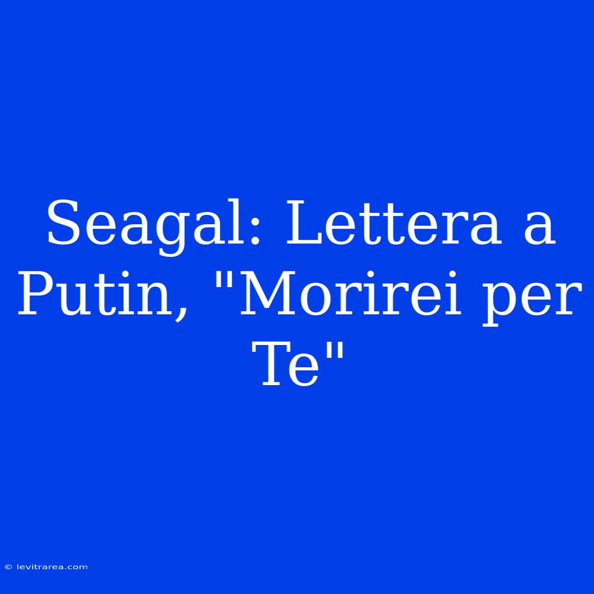 Seagal: Lettera A Putin, 