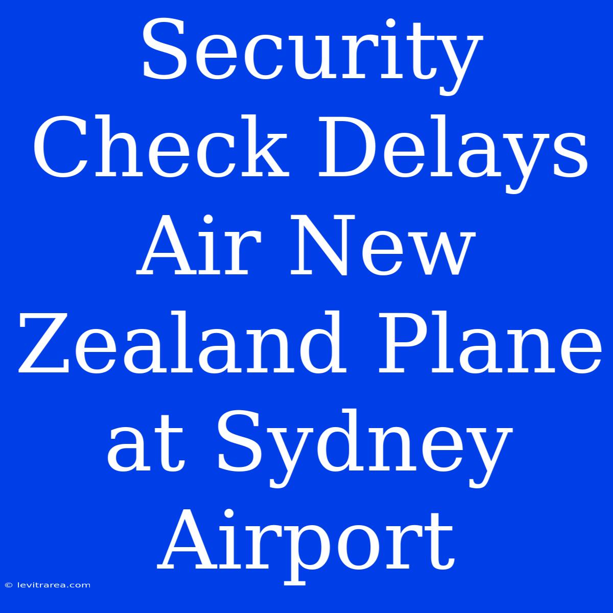 Security Check Delays Air New Zealand Plane At Sydney Airport 