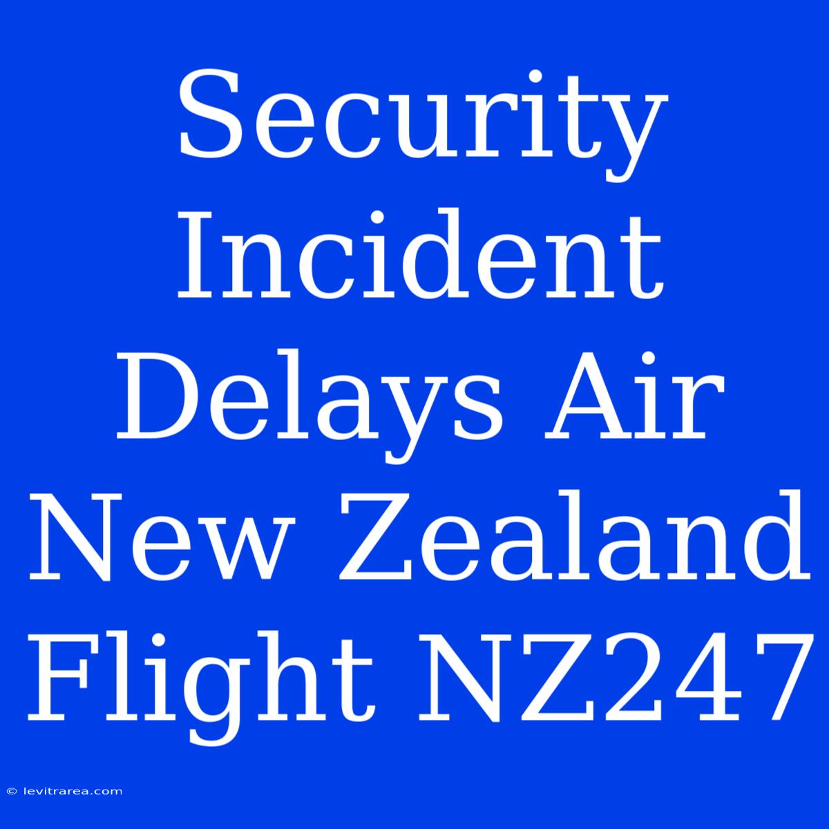 Security Incident Delays Air New Zealand Flight NZ247