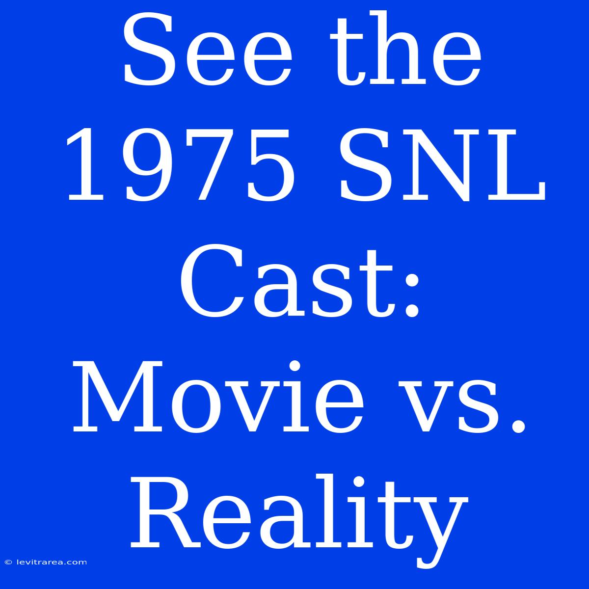 See The 1975 SNL Cast: Movie Vs. Reality