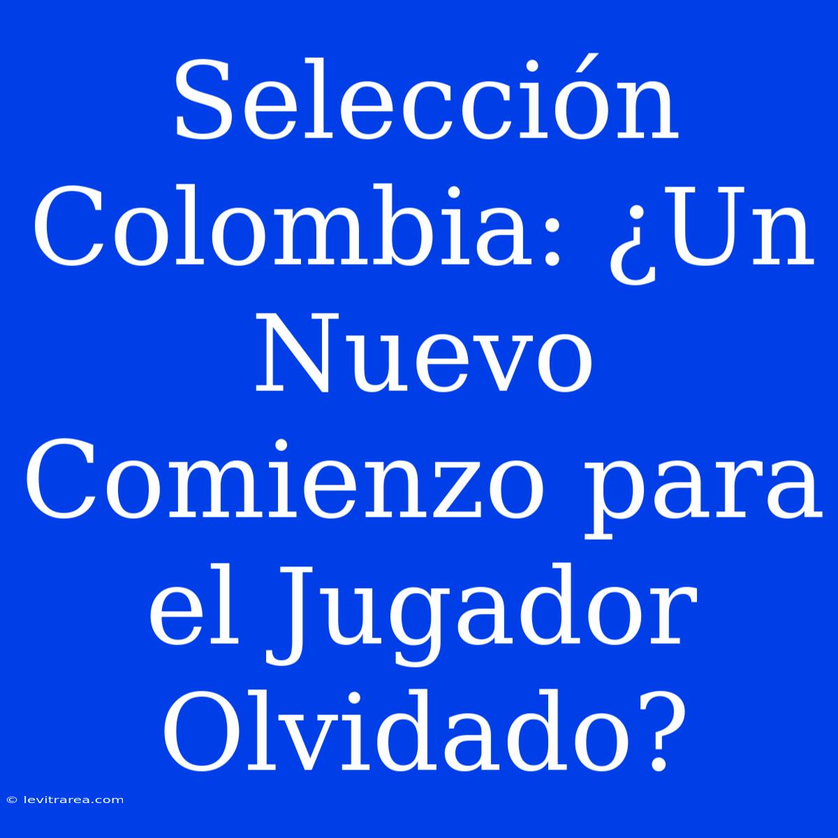 Selección Colombia: ¿Un Nuevo Comienzo Para El Jugador Olvidado? 