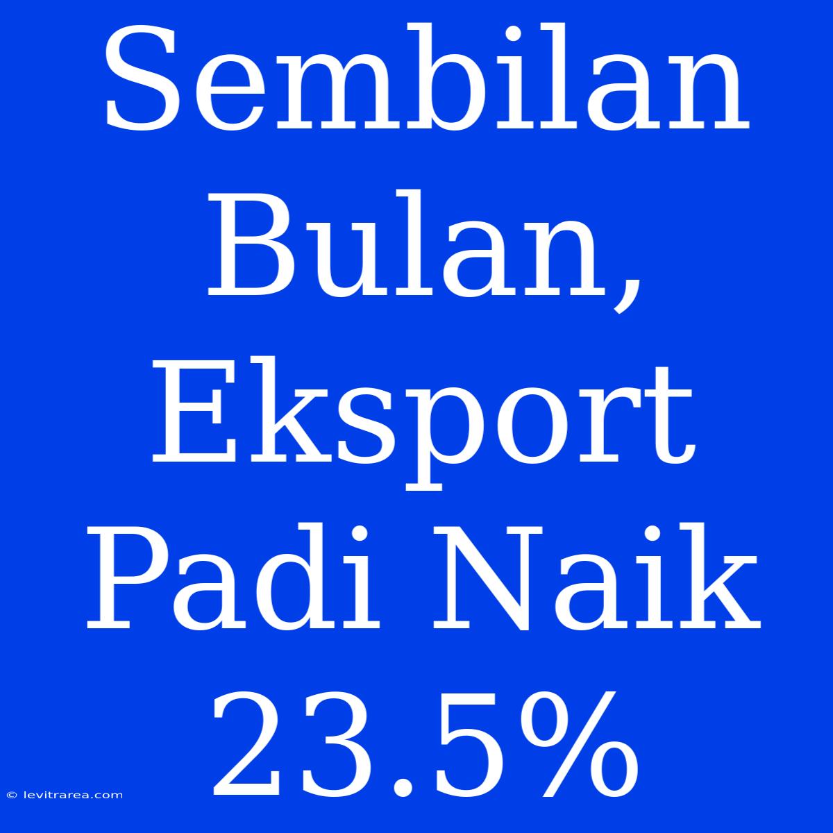 Sembilan Bulan, Eksport Padi Naik 23.5%