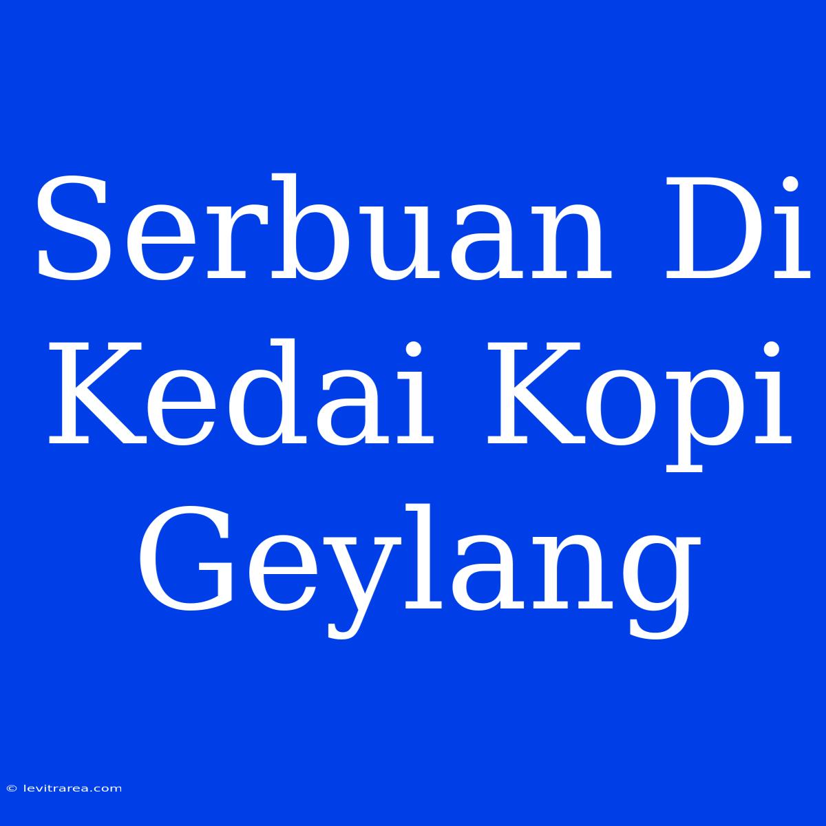 Serbuan Di Kedai Kopi Geylang