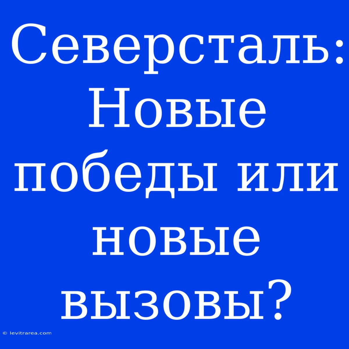 Северсталь: Новые Победы Или Новые Вызовы?