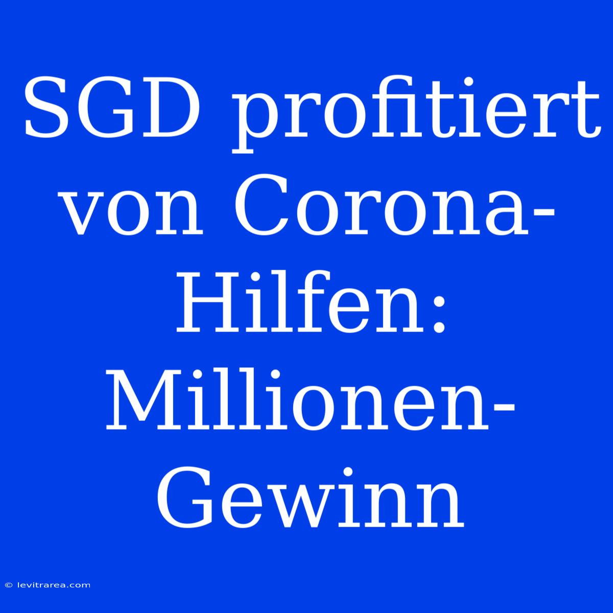 SGD Profitiert Von Corona-Hilfen: Millionen-Gewinn