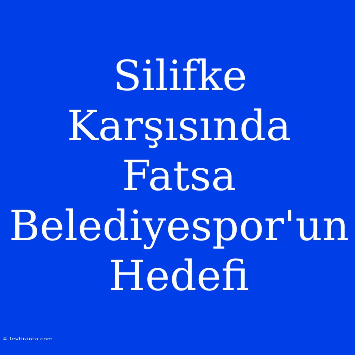 Silifke Karşısında Fatsa Belediyespor'un Hedefi