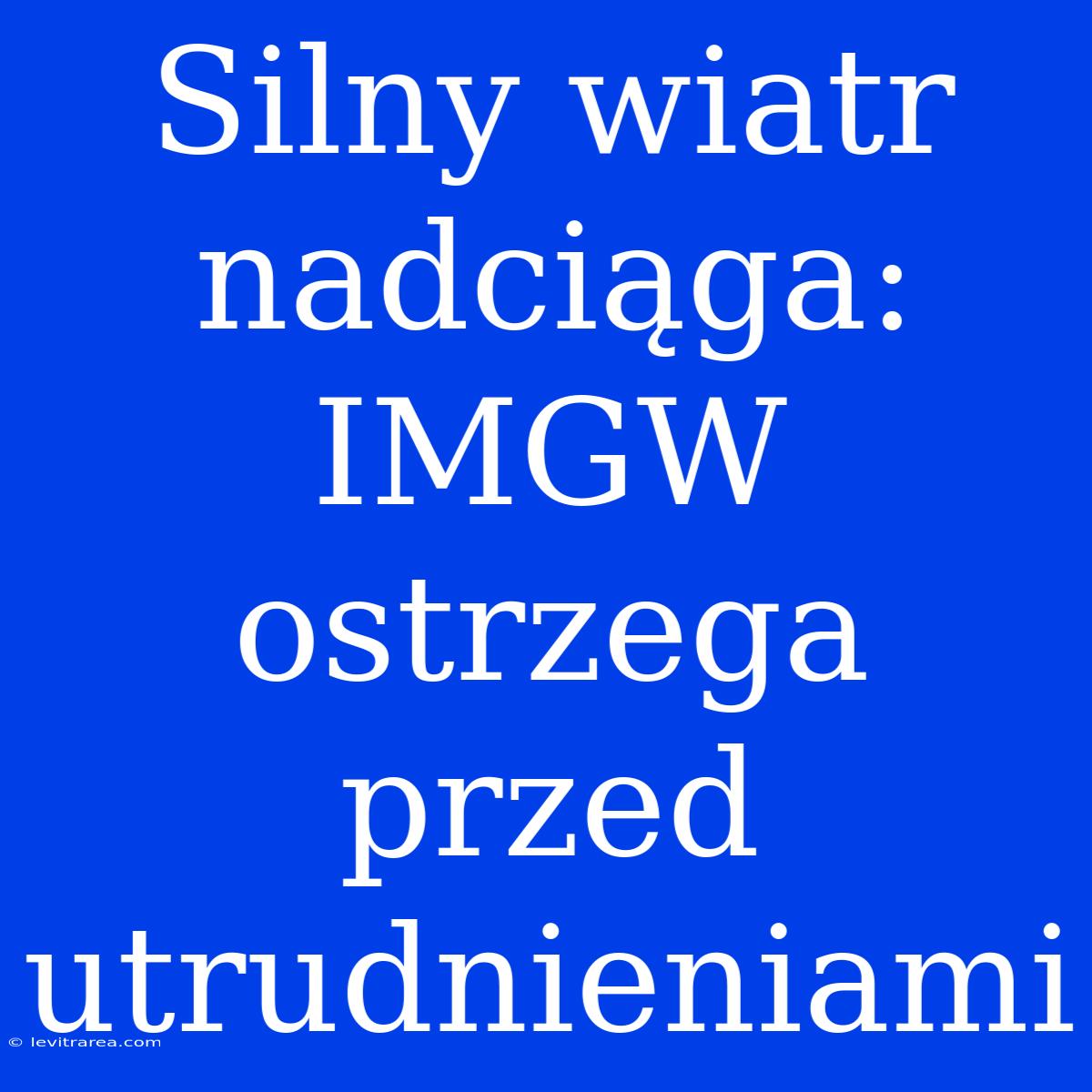 Silny Wiatr Nadciąga: IMGW Ostrzega Przed Utrudnieniami