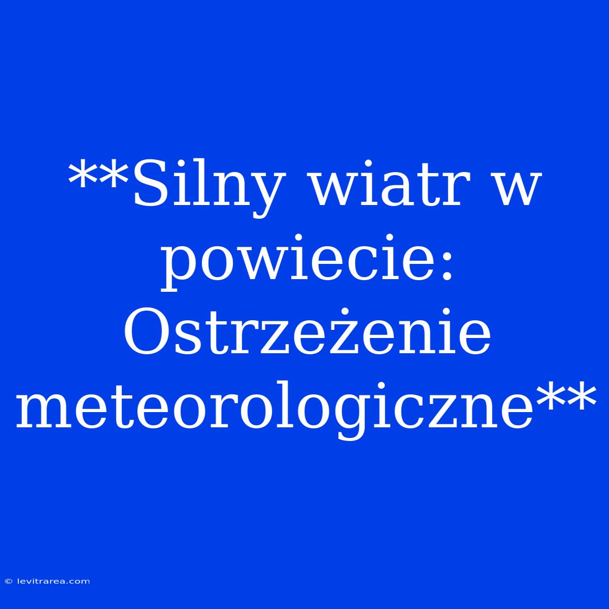 **Silny Wiatr W Powiecie: Ostrzeżenie Meteorologiczne**