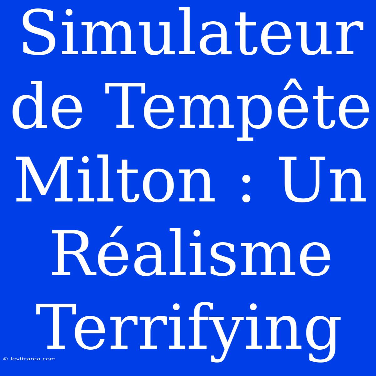 Simulateur De Tempête Milton : Un Réalisme Terrifying