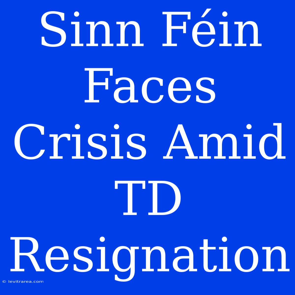 Sinn Féin Faces Crisis Amid TD Resignation