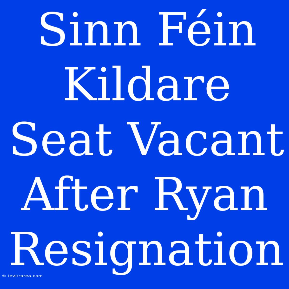 Sinn Féin Kildare Seat Vacant After Ryan Resignation