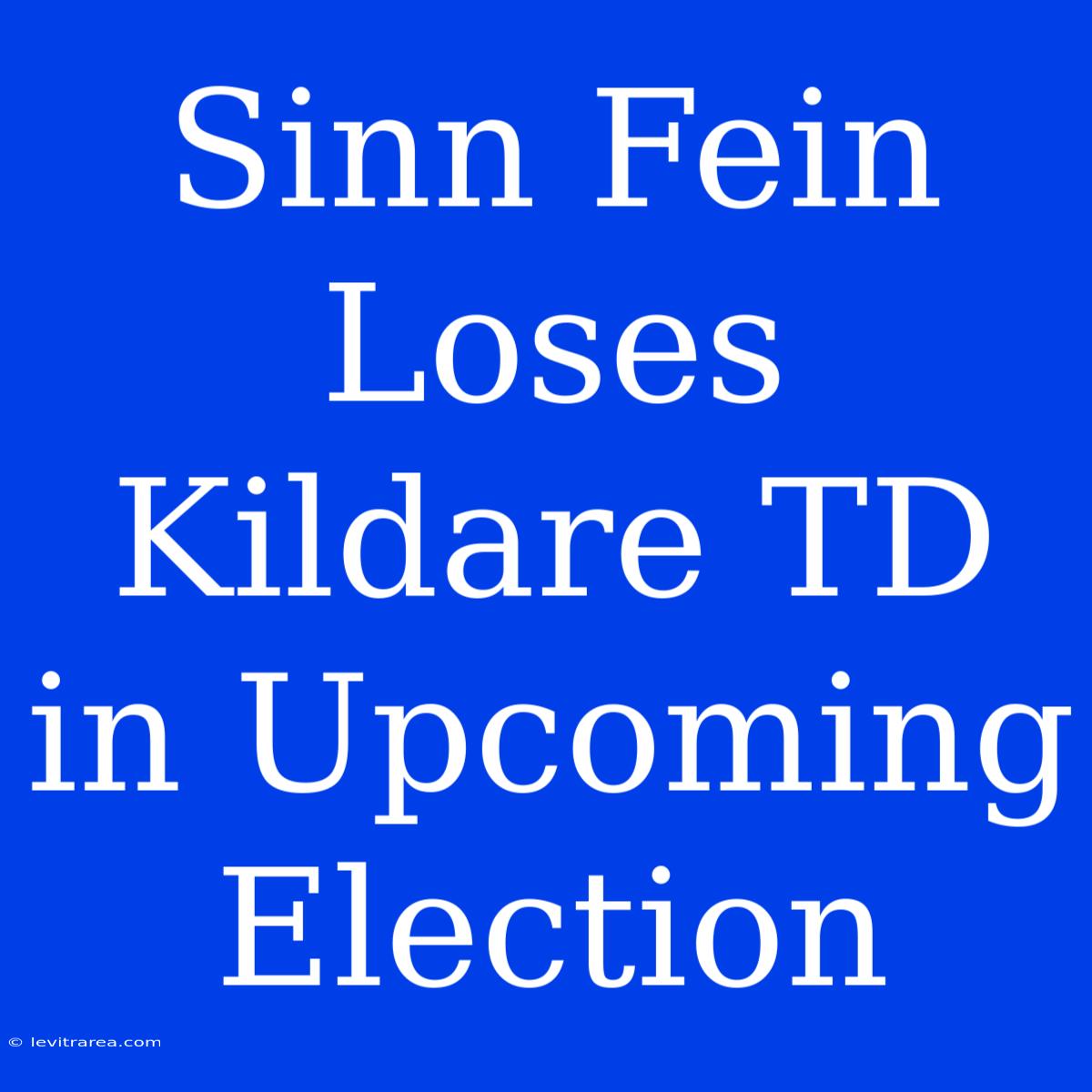 Sinn Fein Loses Kildare TD In Upcoming Election