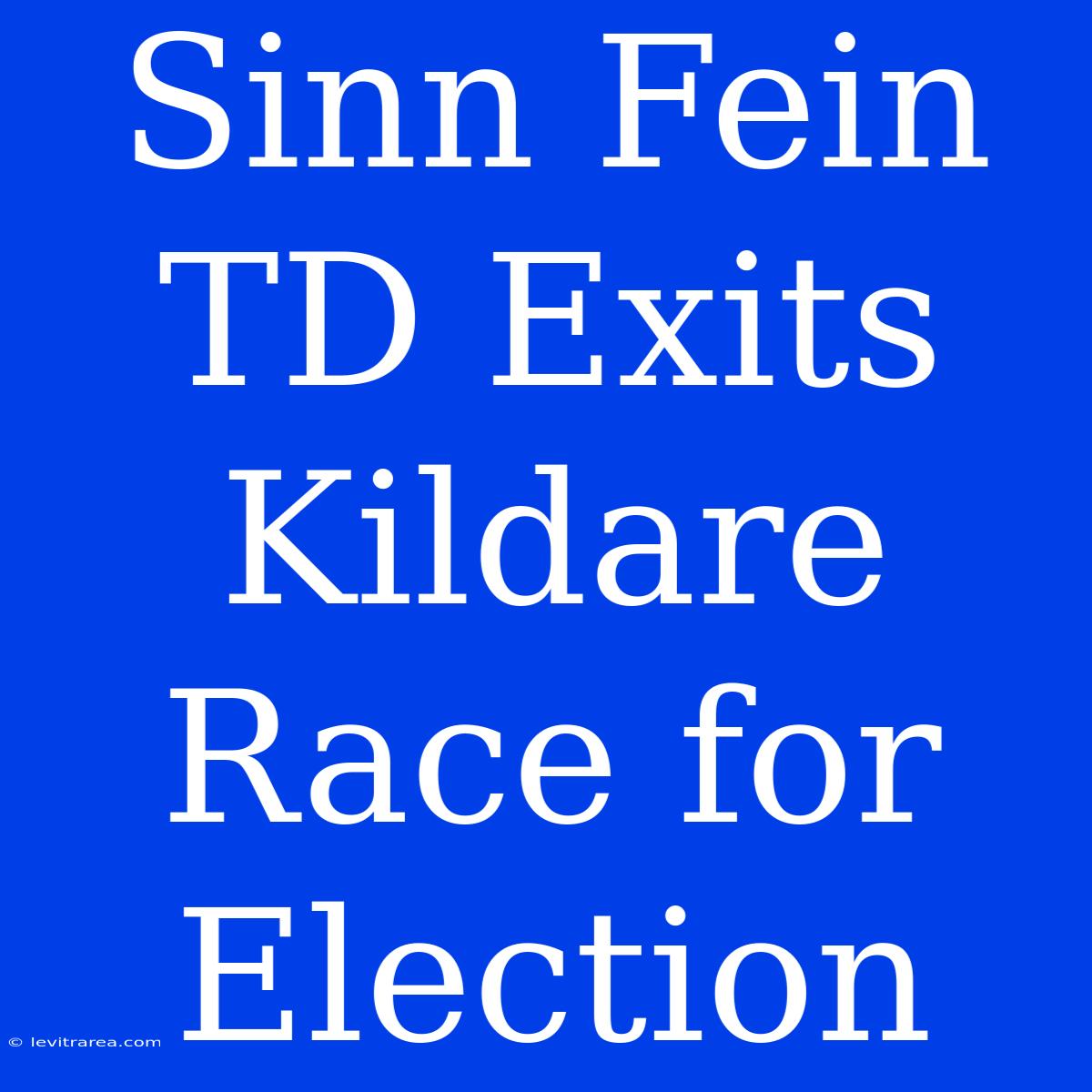 Sinn Fein TD Exits Kildare Race For Election