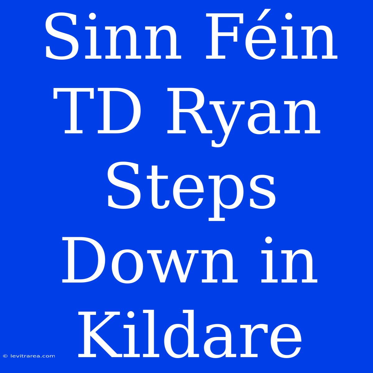 Sinn Féin TD Ryan Steps Down In Kildare