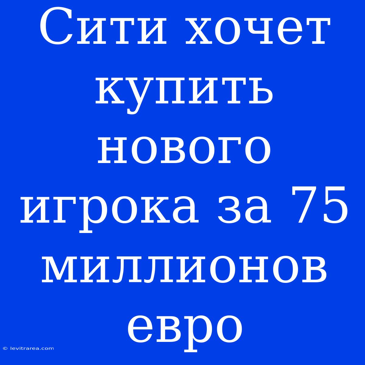 Сити Хочет Купить Нового Игрока За 75 Миллионов Евро 