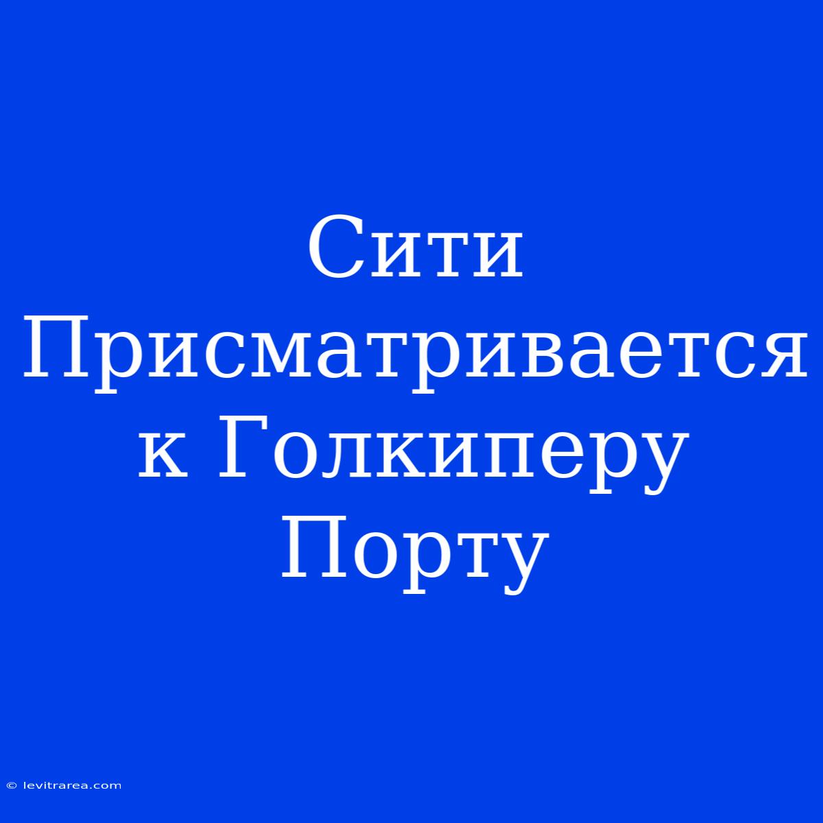 Сити Присматривается К Голкиперу Порту