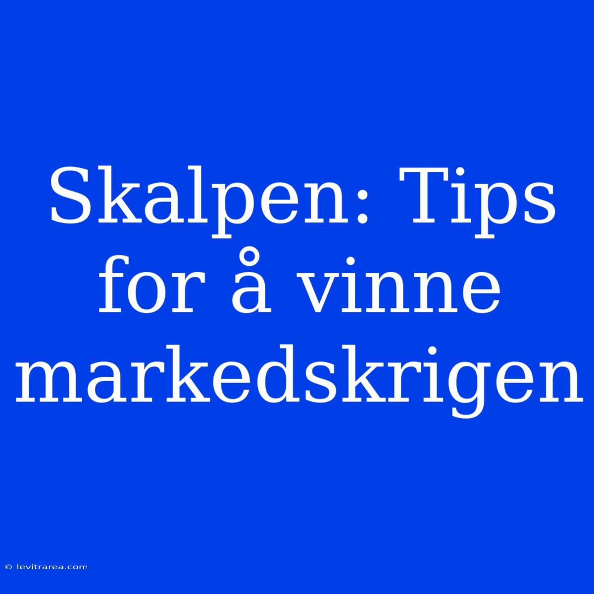 Skalpen: Tips For Å Vinne Markedskrigen 