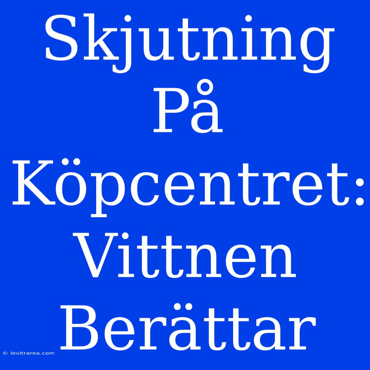 Skjutning På Köpcentret: Vittnen Berättar