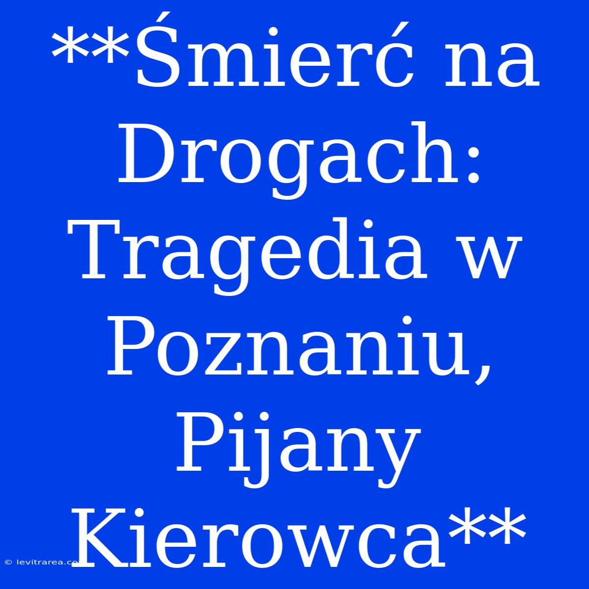 **Śmierć Na Drogach: Tragedia W Poznaniu, Pijany Kierowca**