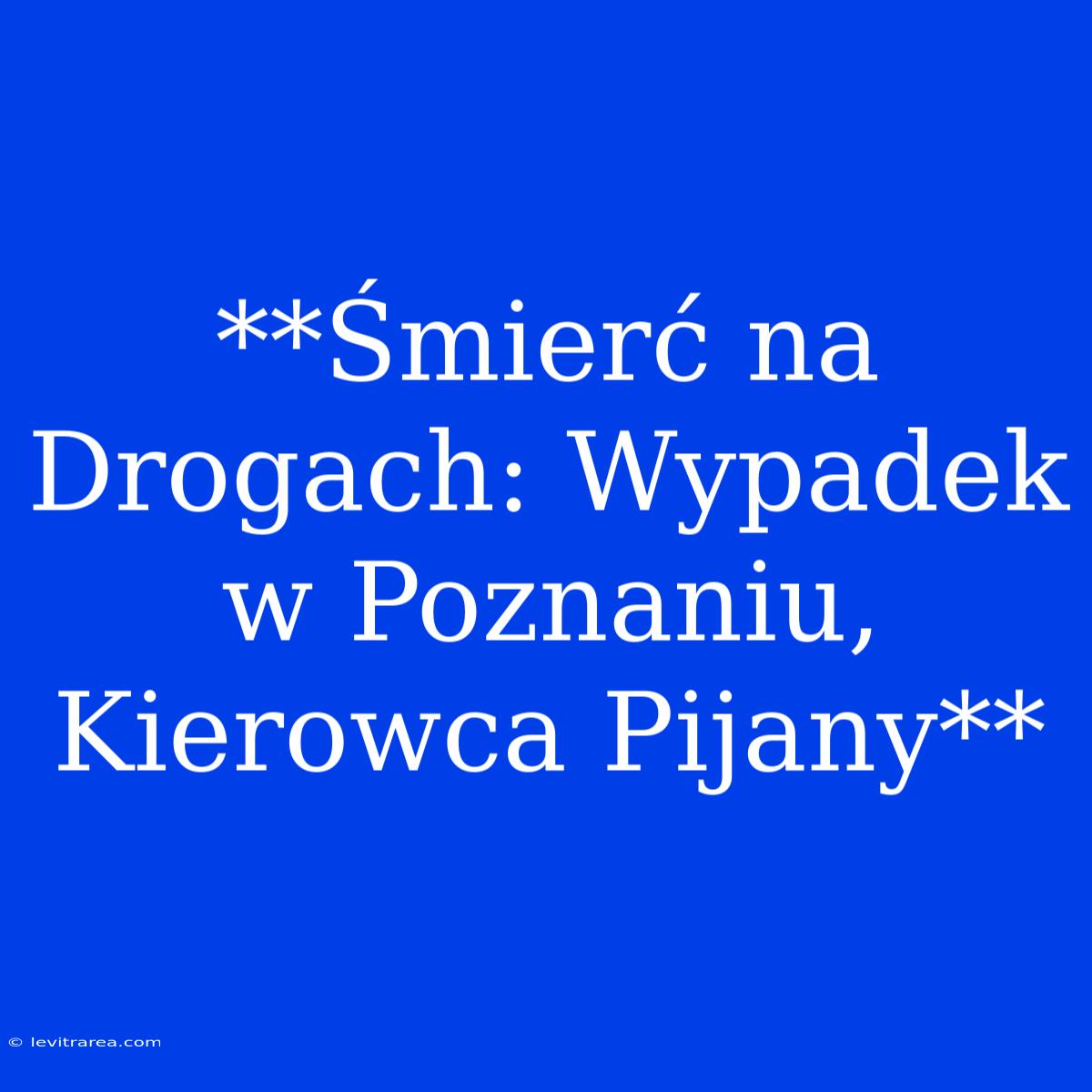 **Śmierć Na Drogach: Wypadek W Poznaniu, Kierowca Pijany**