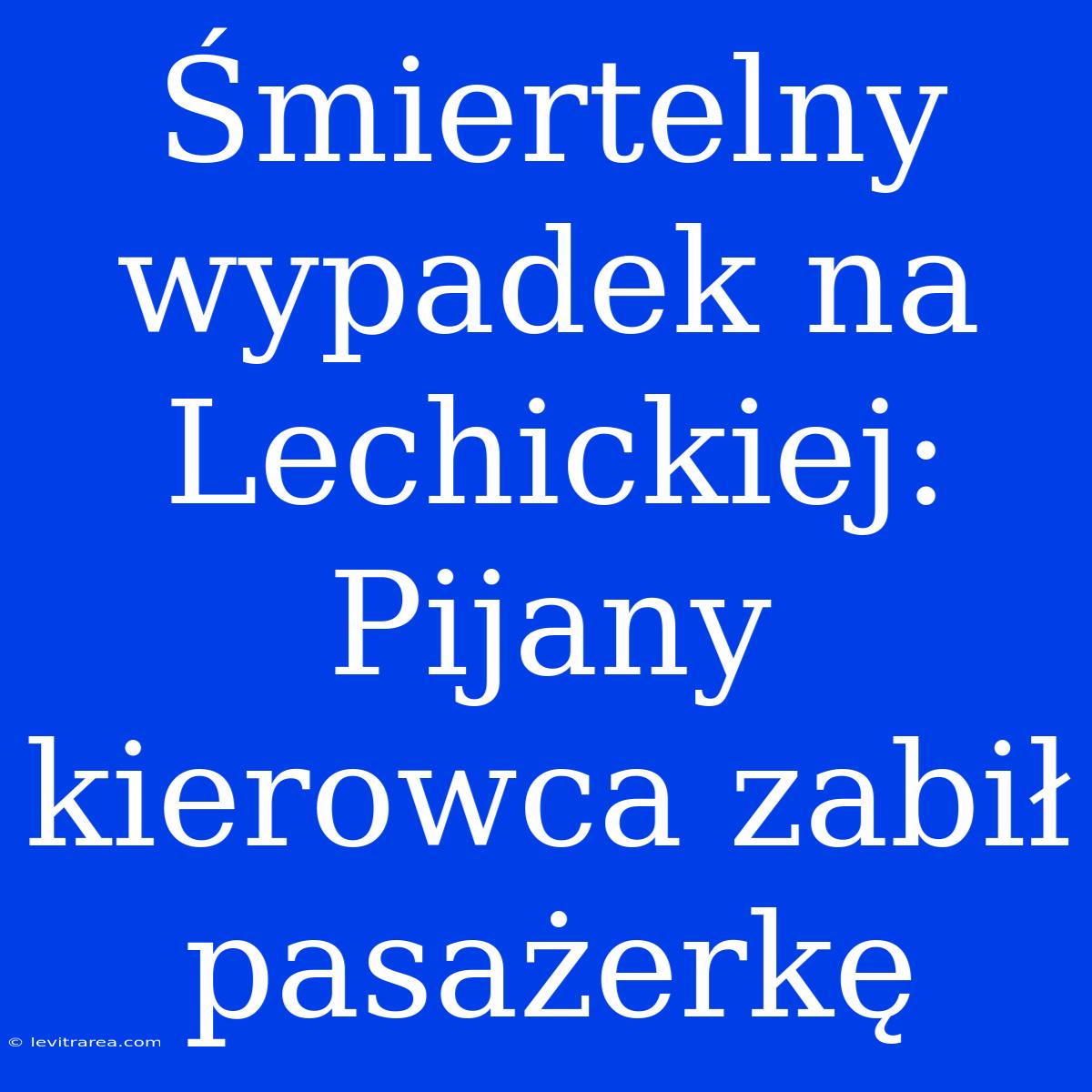 Śmiertelny Wypadek Na Lechickiej: Pijany Kierowca Zabił Pasażerkę