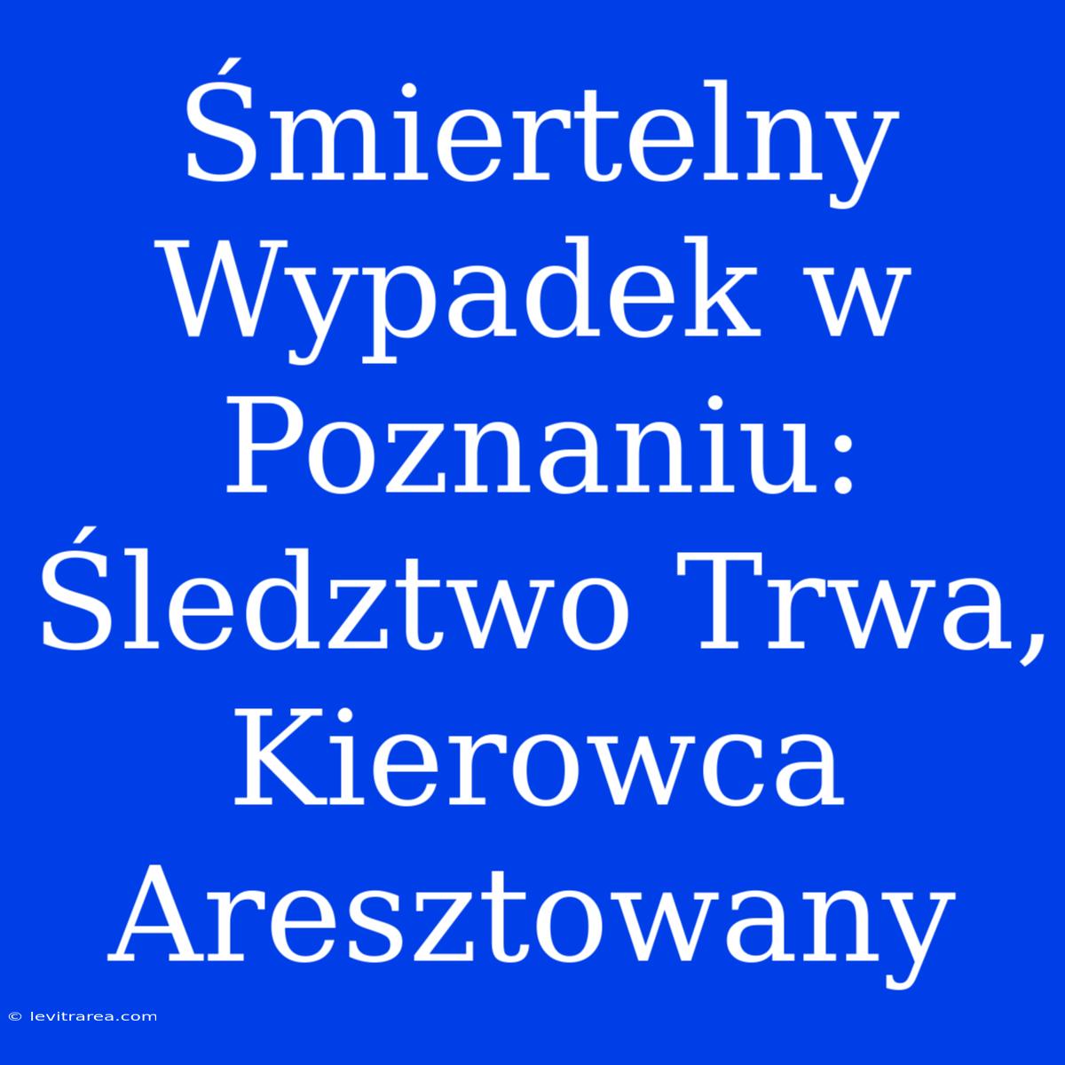 Śmiertelny Wypadek W Poznaniu: Śledztwo Trwa, Kierowca Aresztowany 