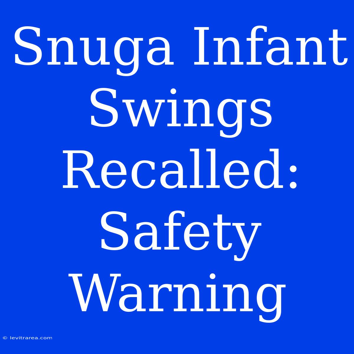 Snuga Infant Swings Recalled: Safety Warning