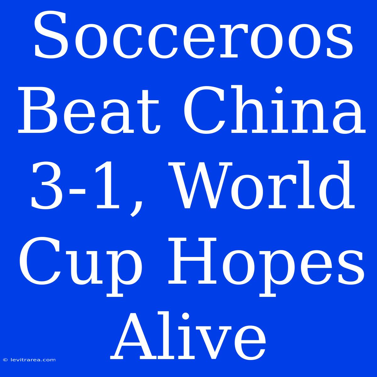 Socceroos Beat China 3-1, World Cup Hopes Alive