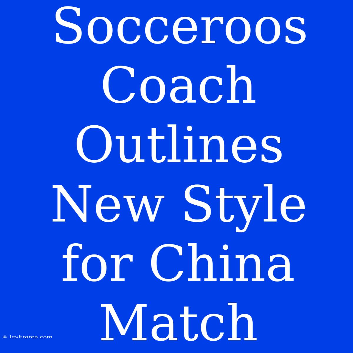 Socceroos Coach Outlines New Style For China Match