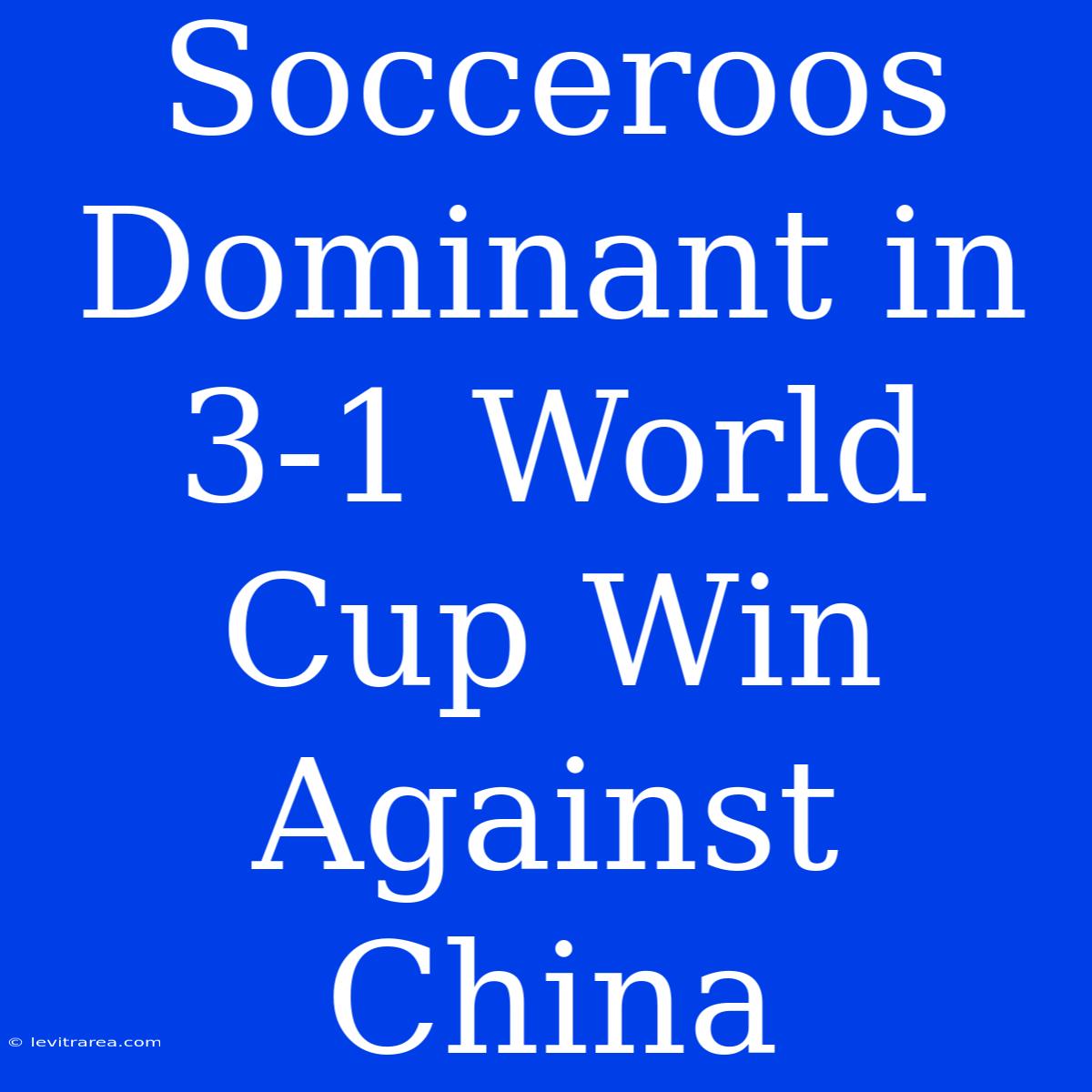 Socceroos Dominant In 3-1 World Cup Win Against China