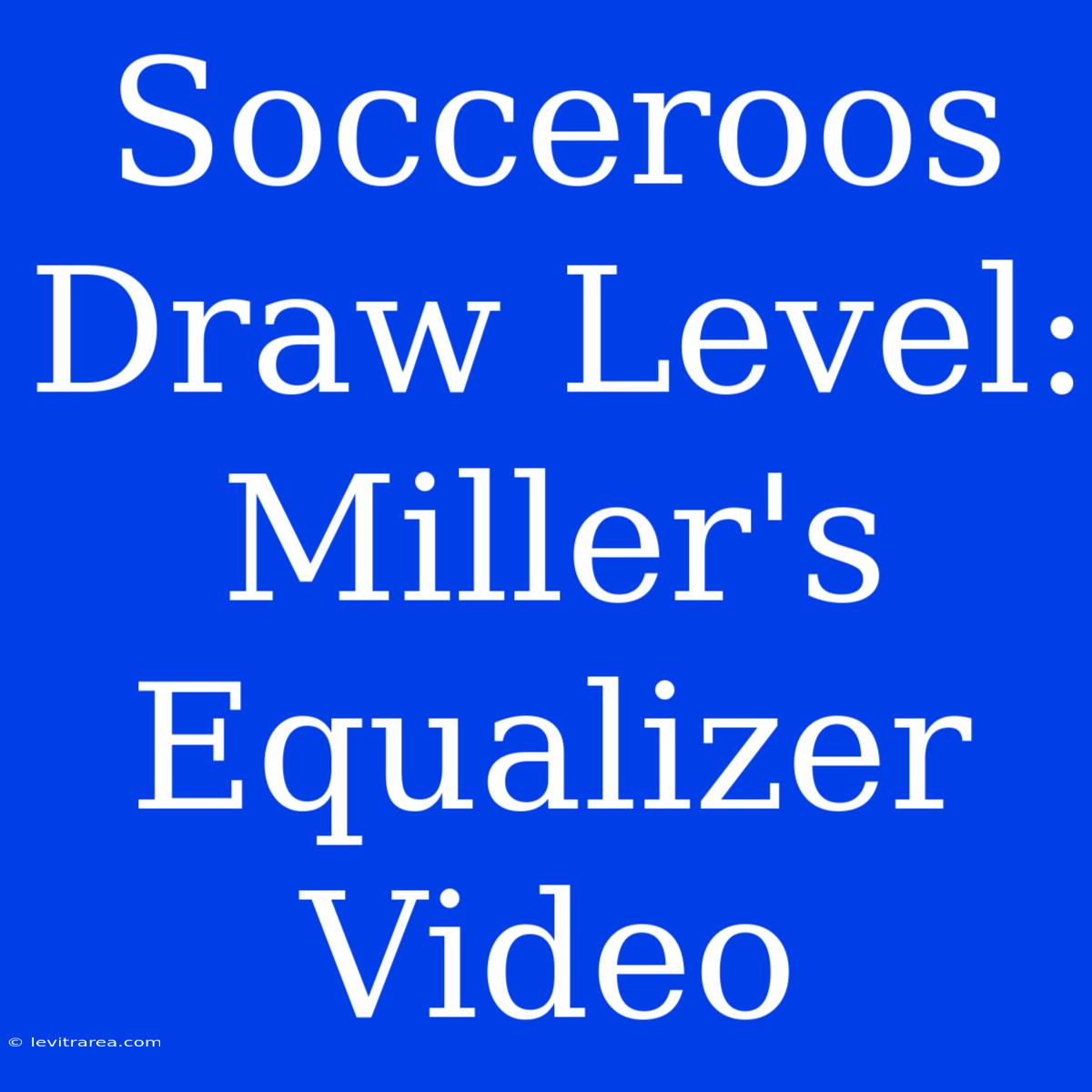 Socceroos Draw Level: Miller's Equalizer Video