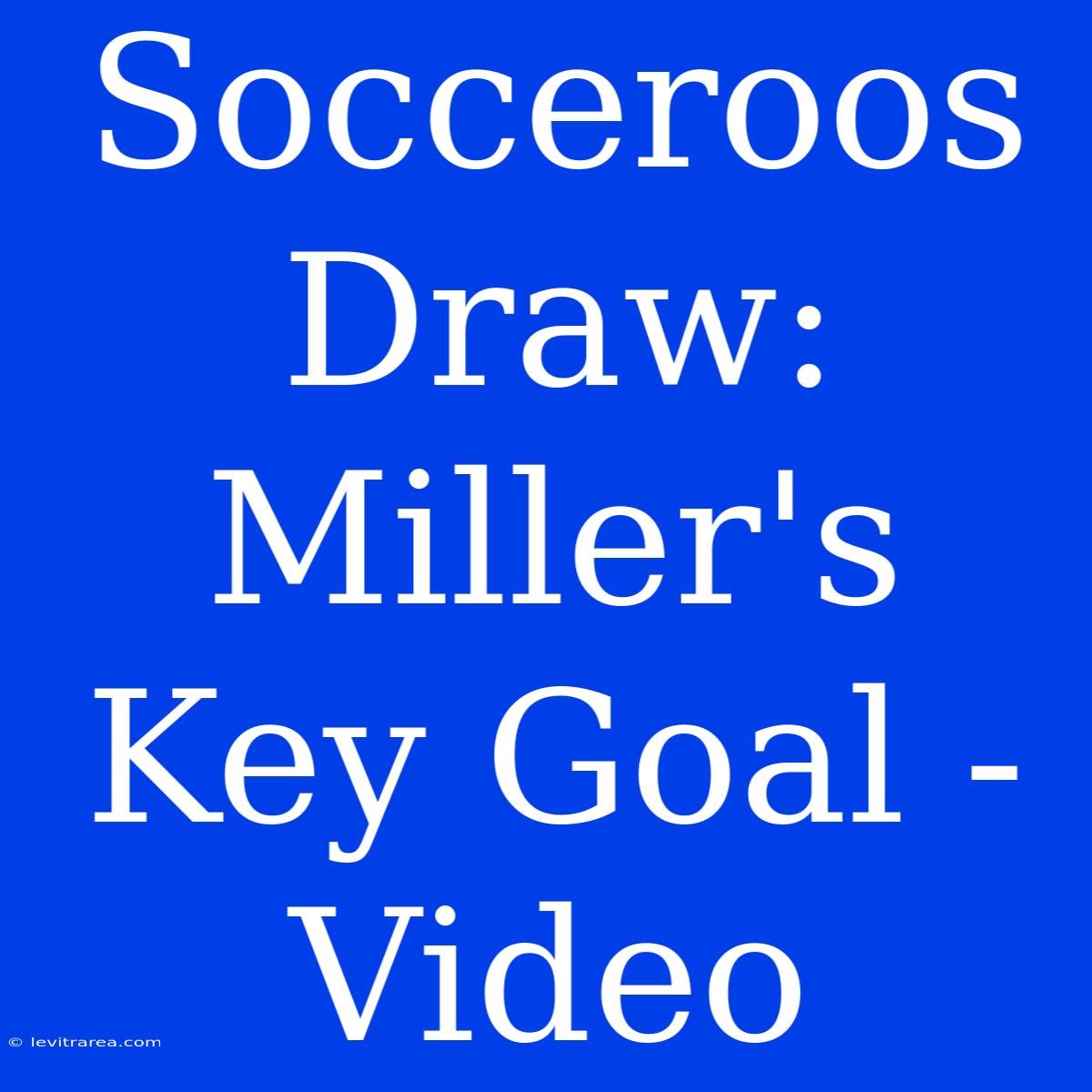 Socceroos Draw: Miller's Key Goal - Video 