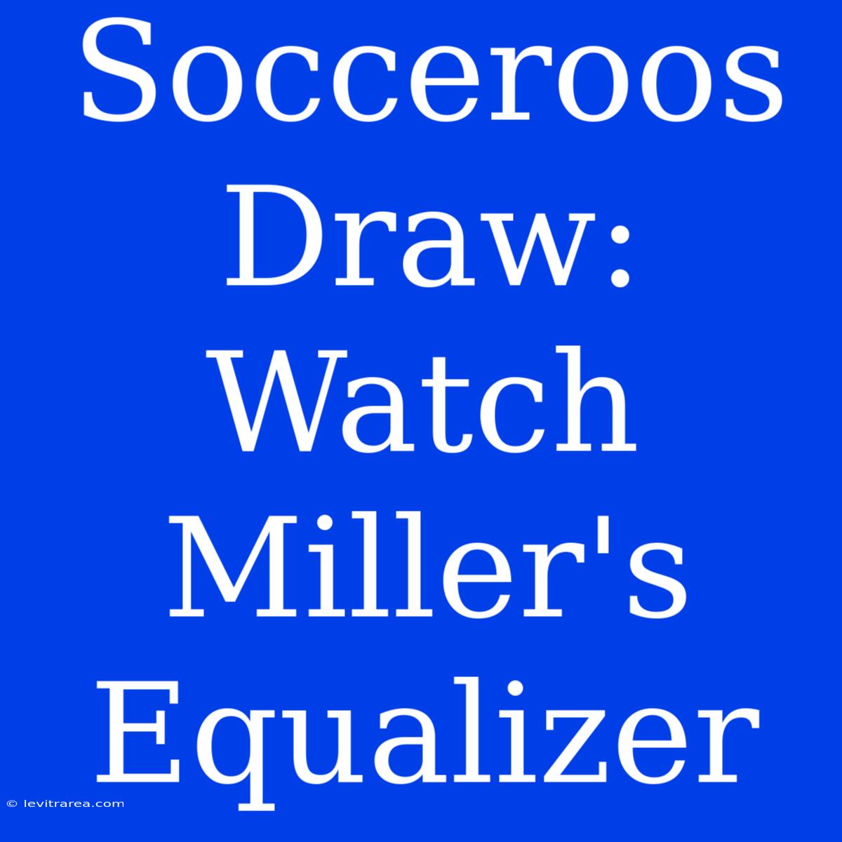 Socceroos Draw: Watch Miller's Equalizer 