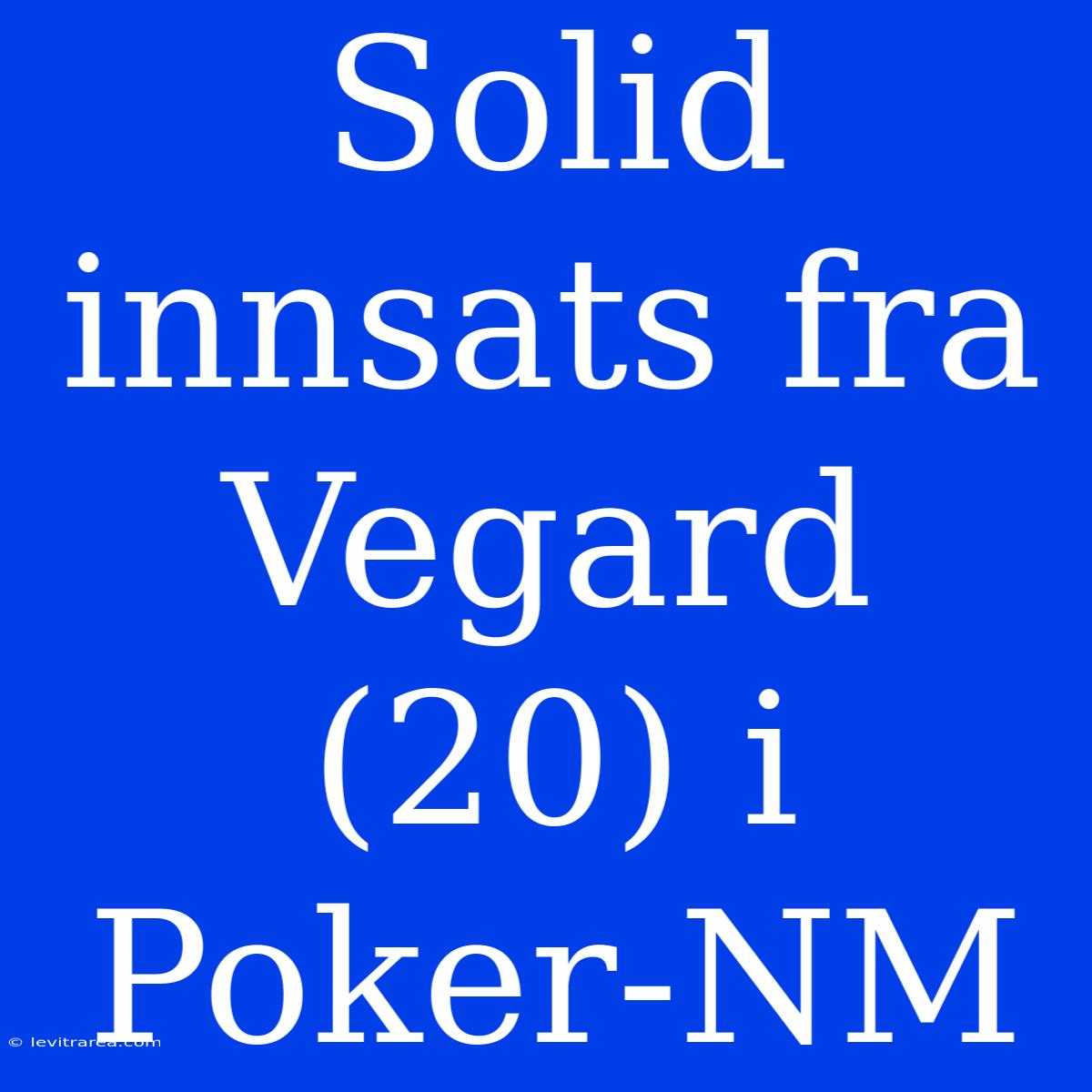 Solid Innsats Fra Vegard (20) I Poker-NM