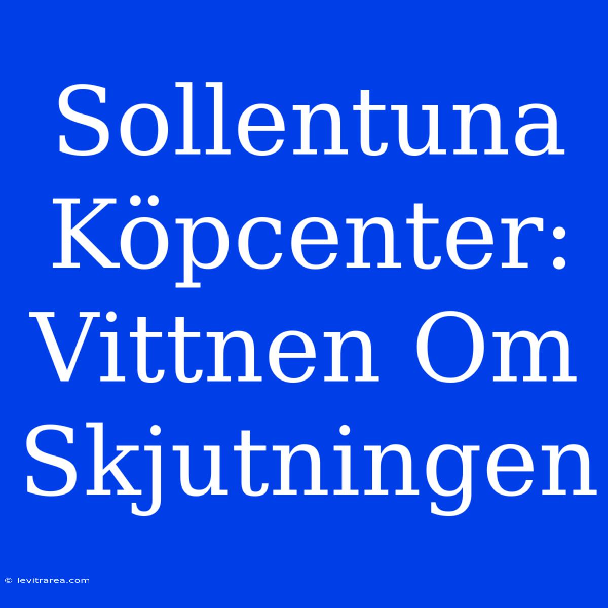 Sollentuna Köpcenter: Vittnen Om Skjutningen